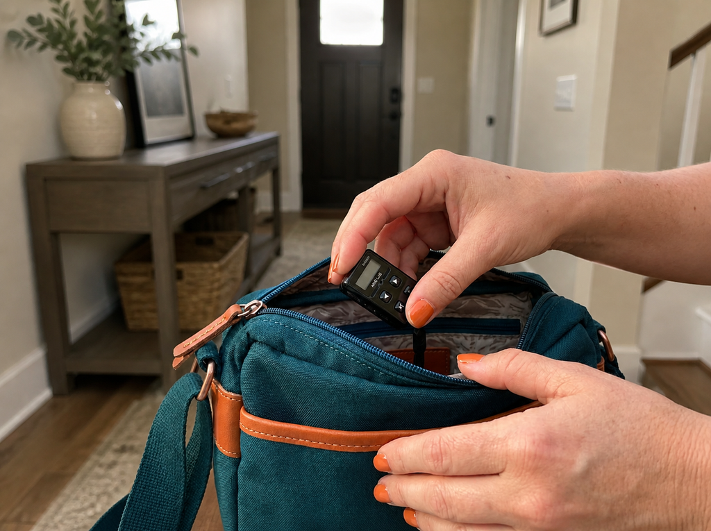 AMG Sidekick mini shot timer easily fits into purse